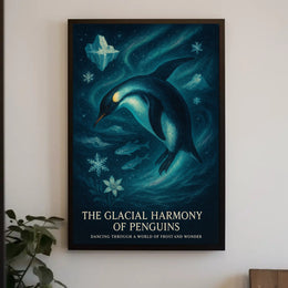 Glacial Harmony Penguins Wall Art Print