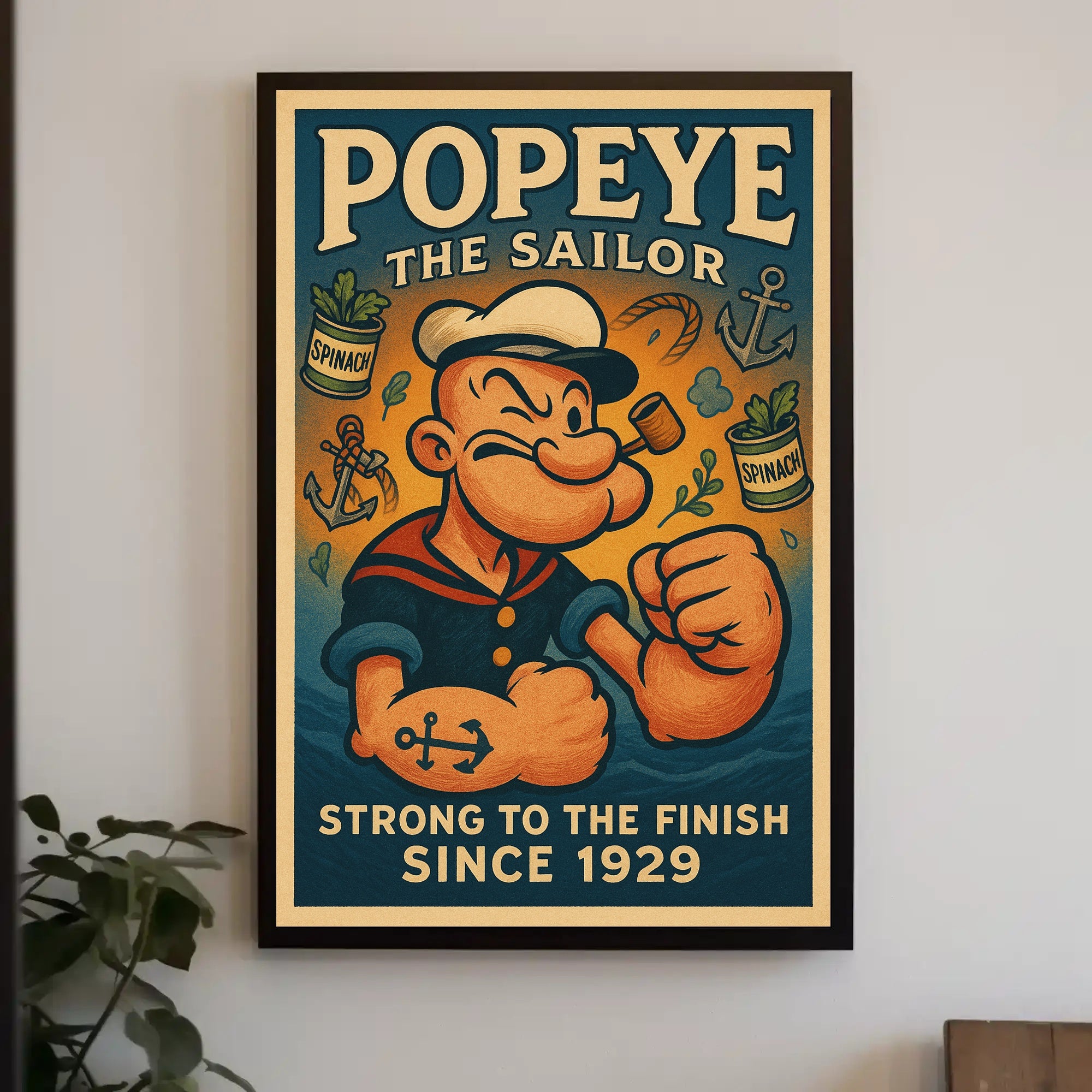 Popeye The Sailor Retro Poster Vintage Cartoon Print