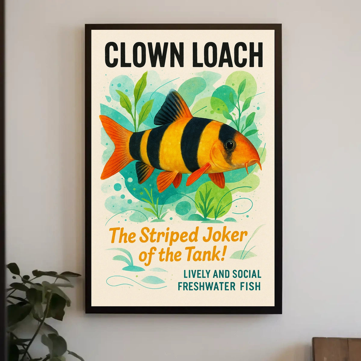 Clown Loach The Striped Joker of the Tank Poster