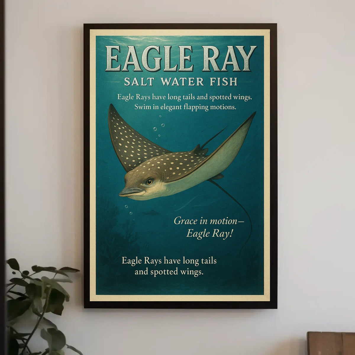 Grace in Motion Eagle Ray Poster