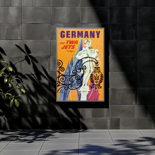 Fly TWA to Germany Travel Poster by David Klein