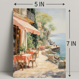 Seaside Café Serenity Poster