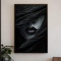 Sultry Enigma Monochrome Art Print - Artistic Poster PosterGoat