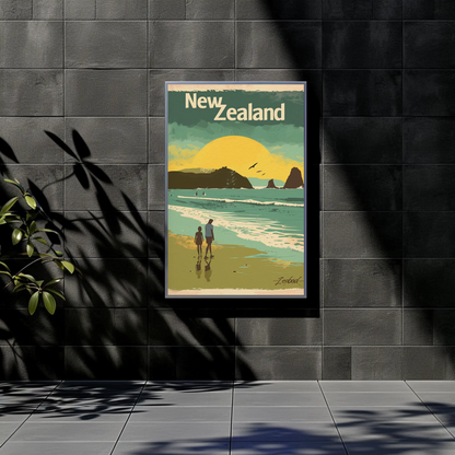 New Zealand Vintage Travel Poster