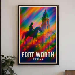 Fort Worth Texas Scenic Travel Photography Realism Poster