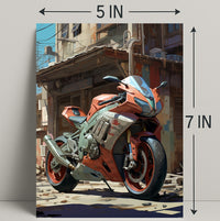 Urban Motorcycle Art Poster PosterGoat
