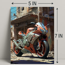 Urban Motorcycle Art Poster PosterGoat