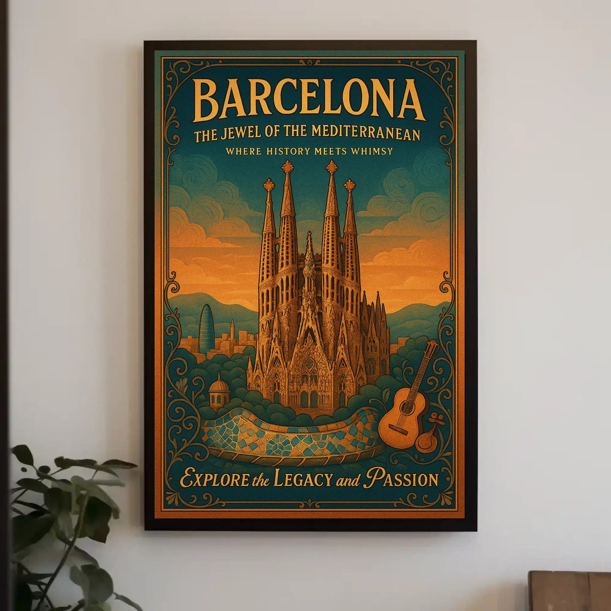 Barcelona The Jewel of the Mediterranean Poster