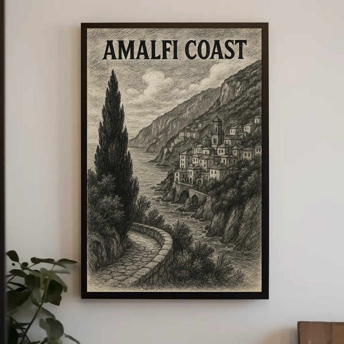 Amalfi Coast Poster Sea View Print Coastal Decor Wall Art