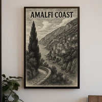Amalfi Coast Poster Sea View Print Coastal Decor Wall Art