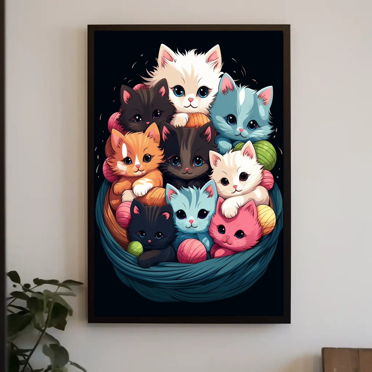 Basket Of Kittens Poster
