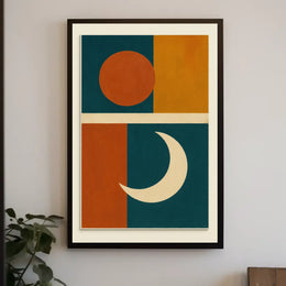 Sun and Moon Abstraction Poster