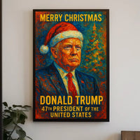 Donald Trump Santa Hat Christmas Political Poster