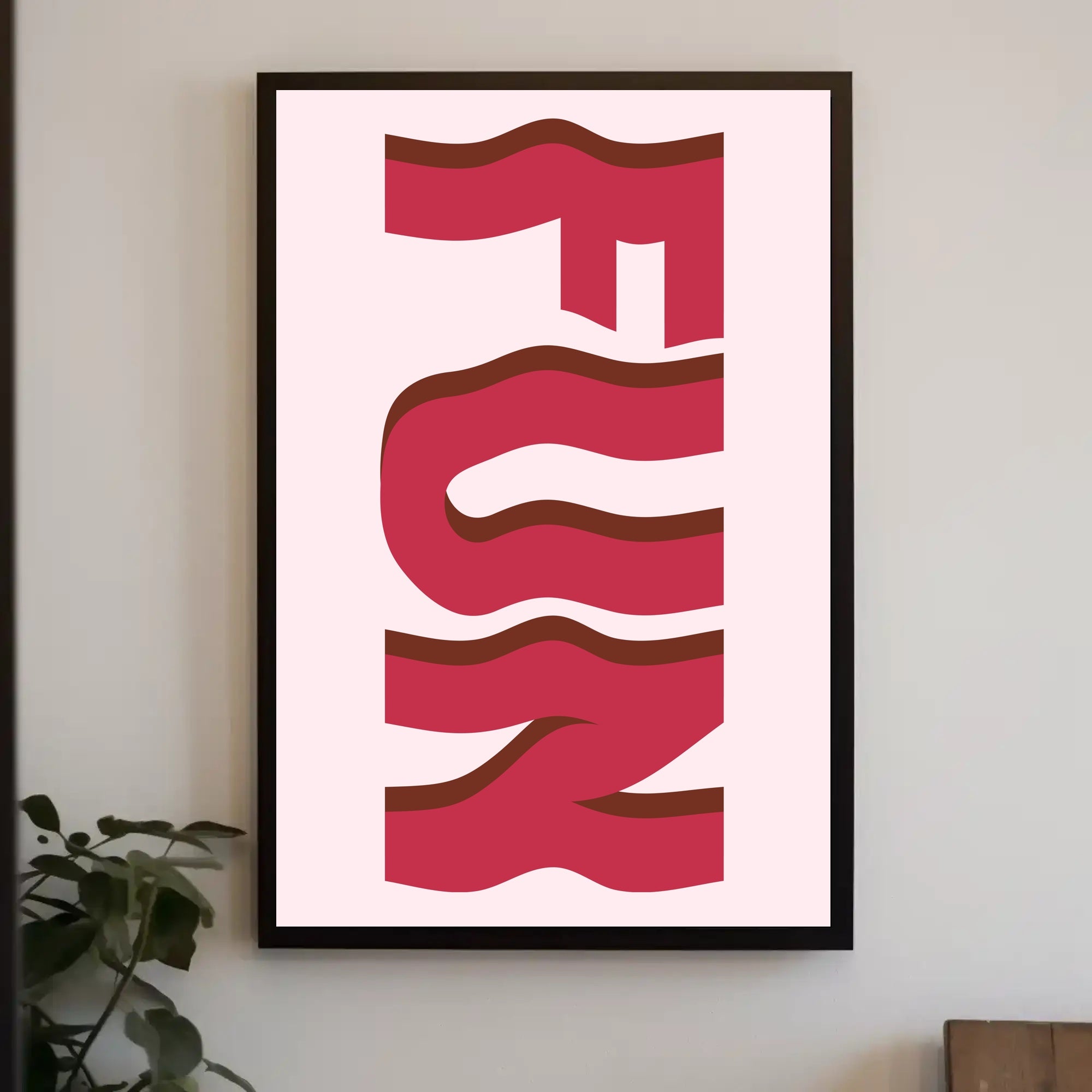 Playful Bacon-Like Typography in Abstract or Artistic Poster PosterGoat