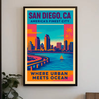 San Diego Where Urban Meets Ocean Poster