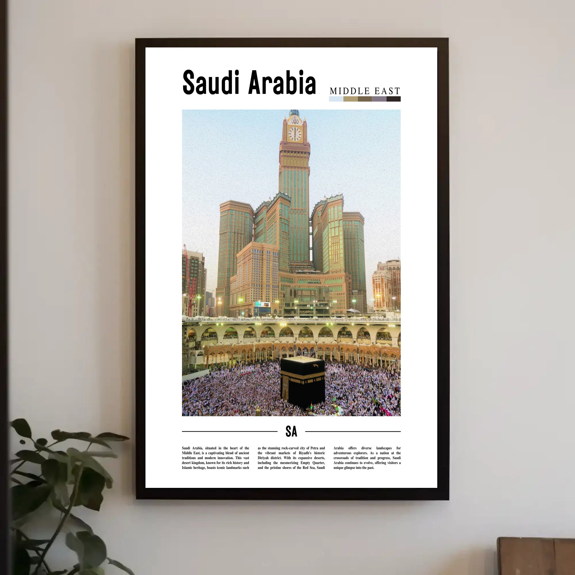 Saudi Arabia Tradition and Modernity Cultural or Heritage Poster PosterGoat