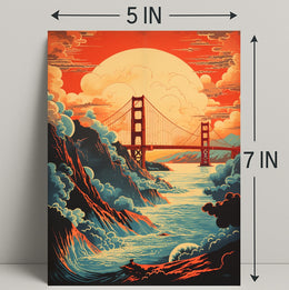Golden Gate Bridge At Sunset Poster