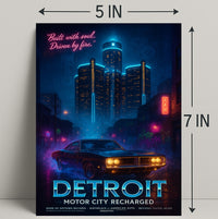 Detroit Motor City Recharged Wall Art Print PosterGoat