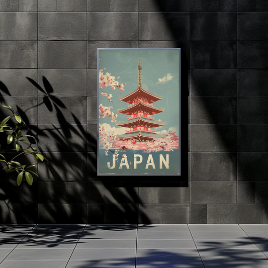Japan Vintage Travel Poster - Sakura Season