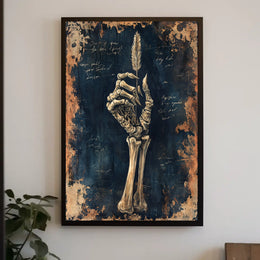 Skeletal Hand with Feather Artistic, Pop Culture Poster