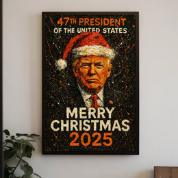 Merry Christmas Presidential Future Santa Artistic Poster