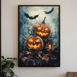 Halloween Pumpkin Glow: Abstract, Artistic, or Pop Culture Poster