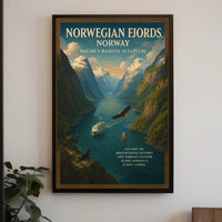 Norwegian Fjords Vintage Travel Poster Print
