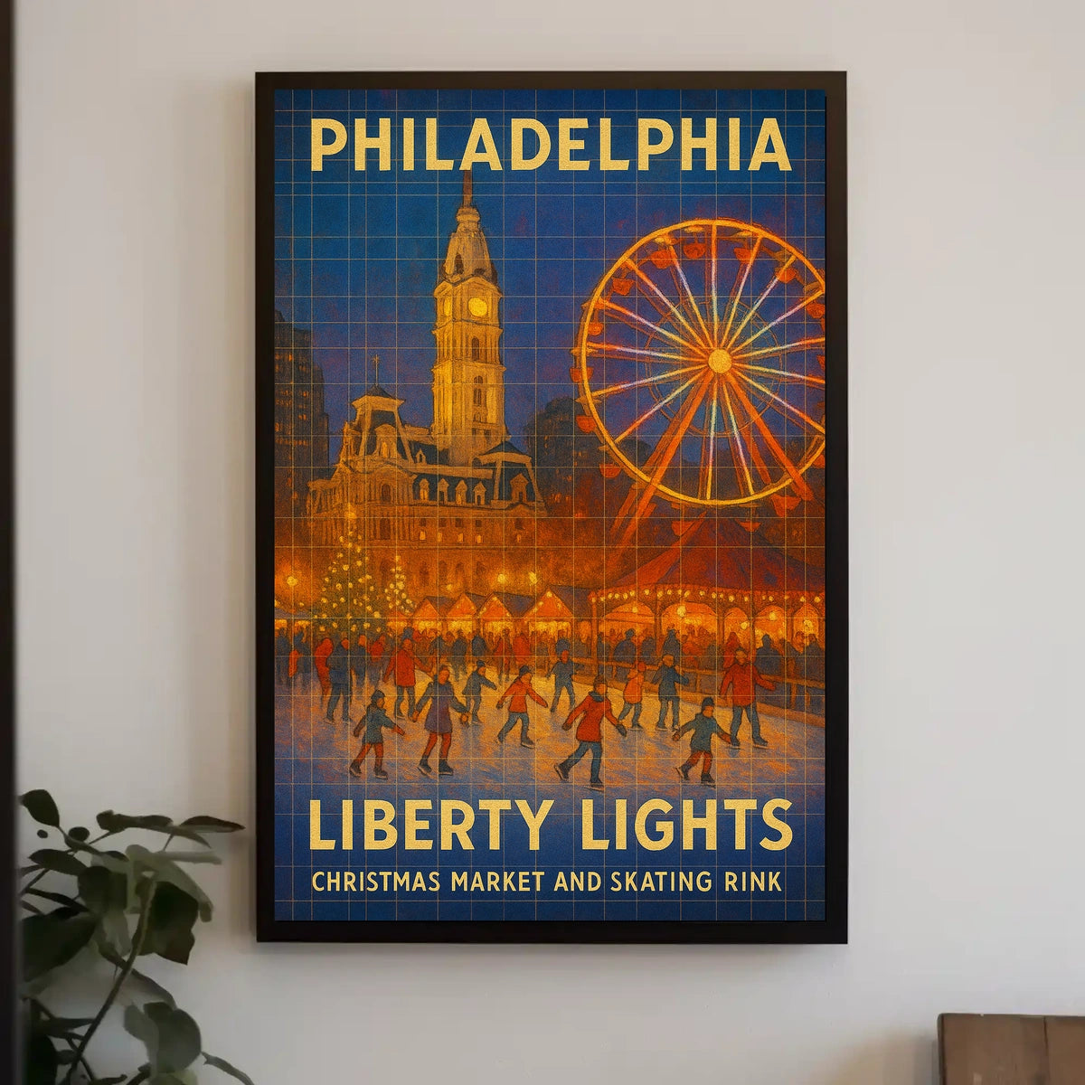 Philadelphia Liberty Lights Poster