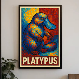 Vibrant Platypus Mosaic Poster