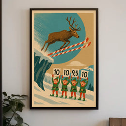 Reindeer Ski Jumping Extravaganza Poster