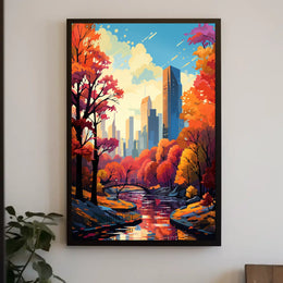 Urban Autumn Escape in New York Travel Poster