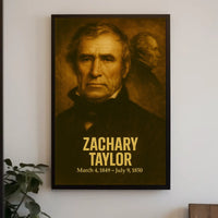 Zachary Taylor Presidential Poster Vintage Analog Film Aesthetic Historical Portrait Wall Art Print