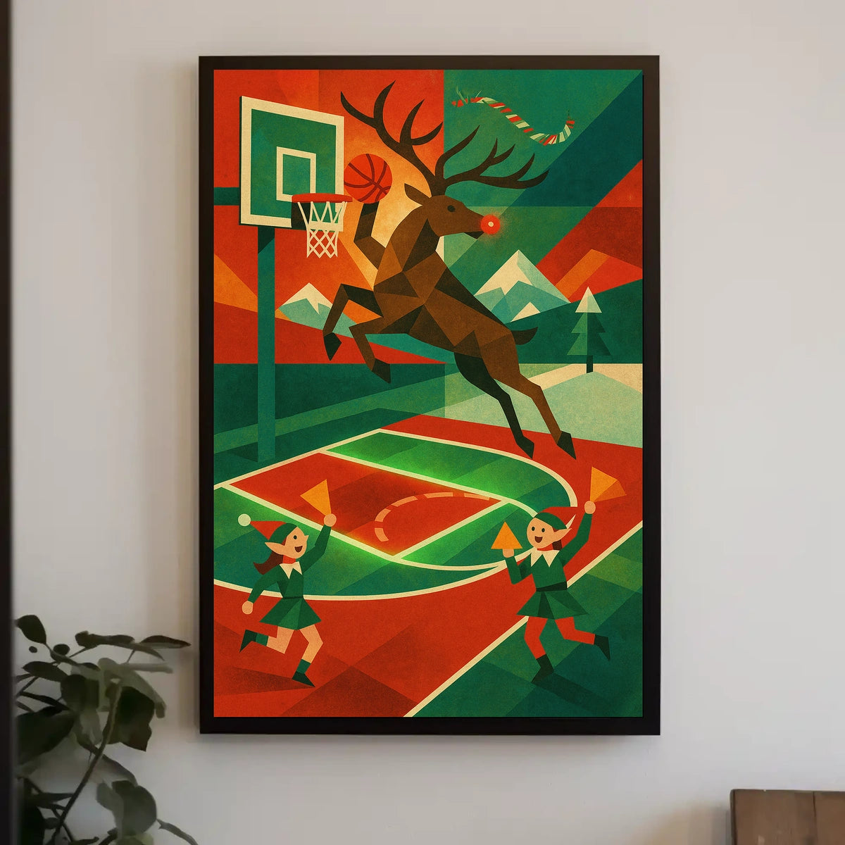 Reindeer Hoops Poster