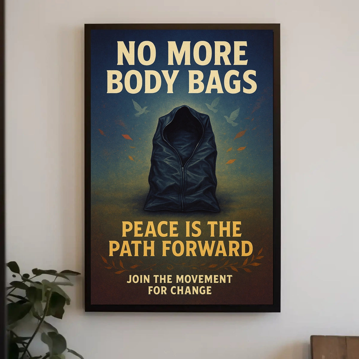 Peaceful Anti-War Poster: No More Body Bags