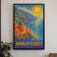 Amalfi Coast Poster Wall Art for Coastal Home Decor