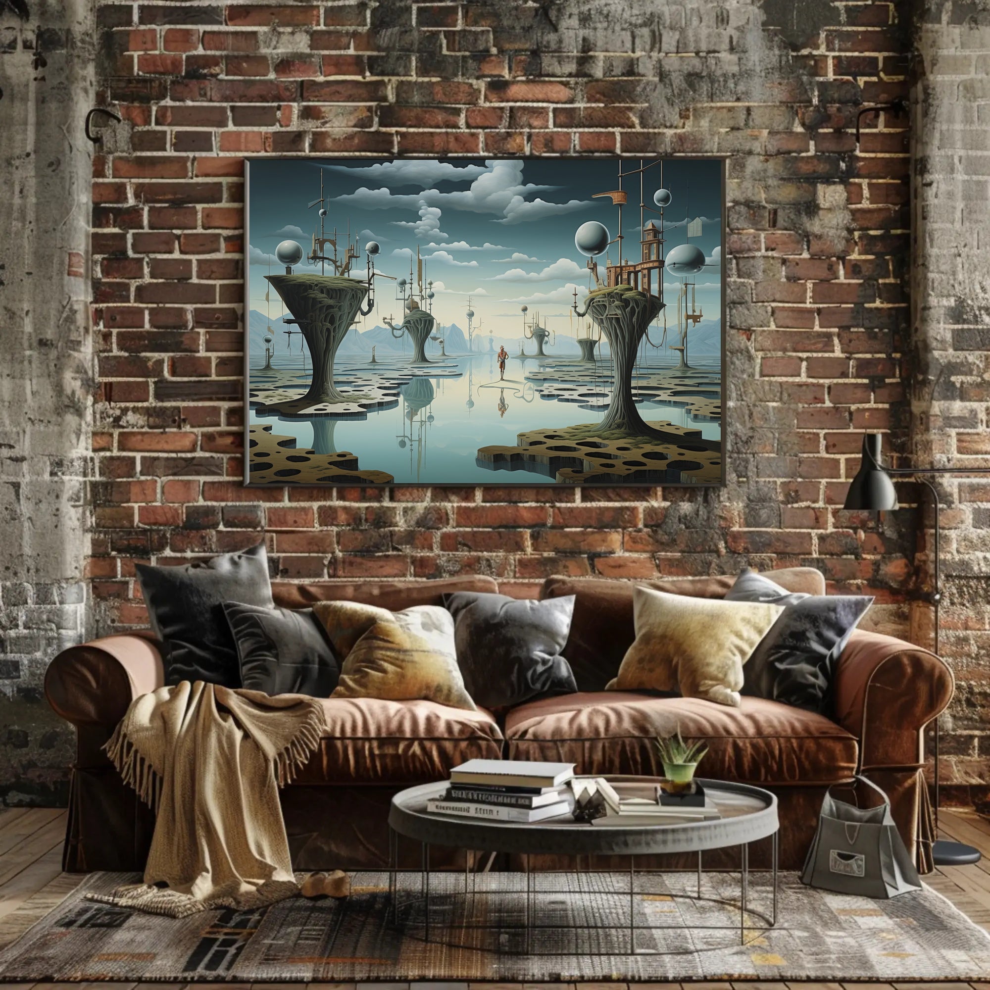 Surreal Futuristic Landscape with Tree Structures Futuristic Sci-Fi Poster