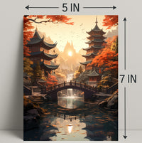 Tranquil Autumn In A Japanese Garden Poster