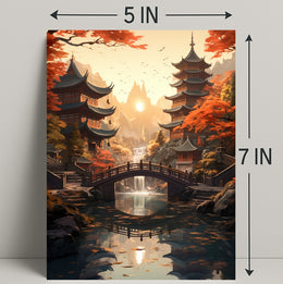 Tranquil Autumn In A Japanese Garden Poster