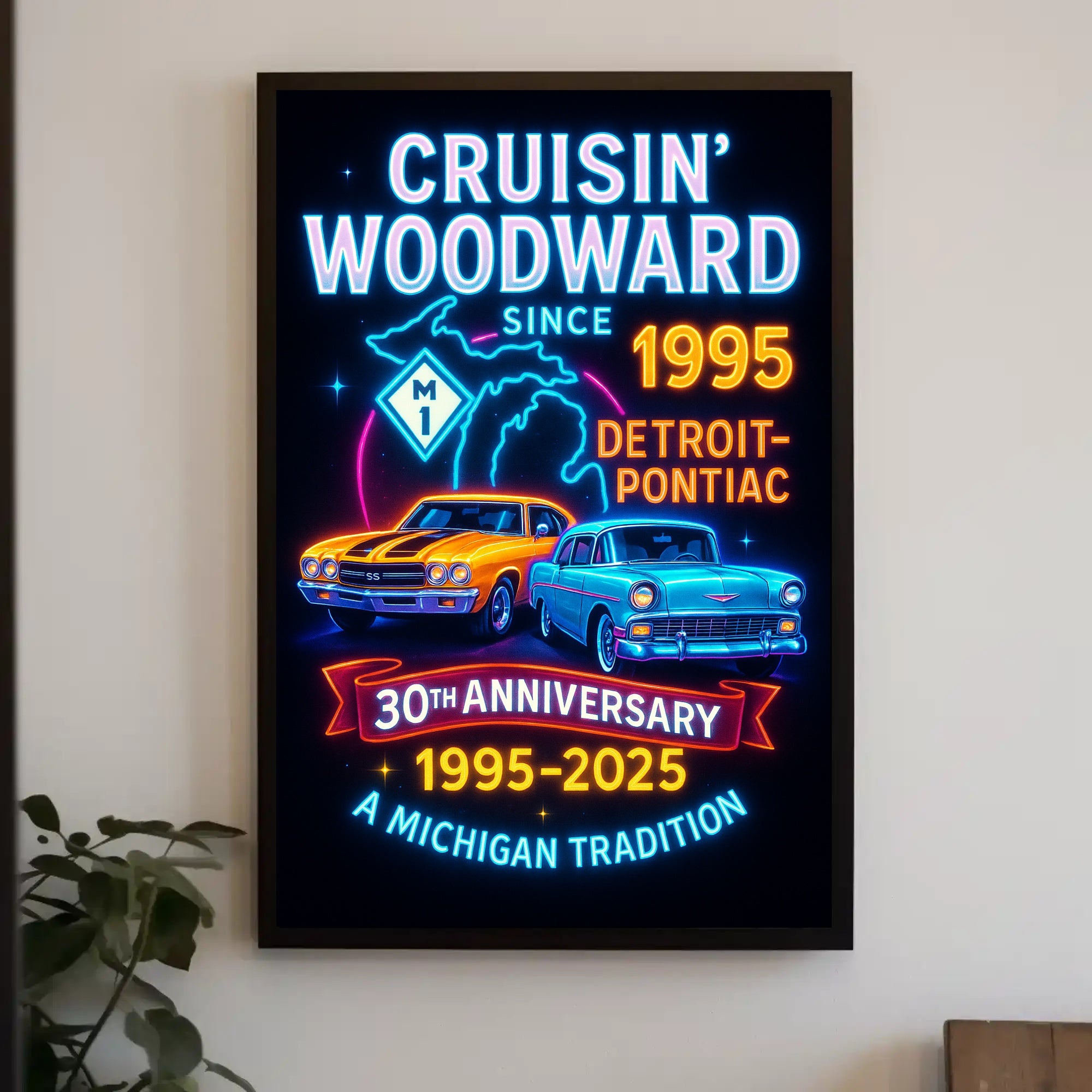 Cruisin Woodward 30th Anniversary Classic Car Poster