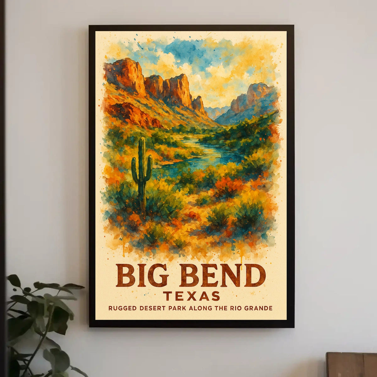 Big Bend National Park Watercolor Desert National Park Poster