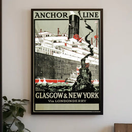 Anchor Line Vintage Transatlantic Voyage Poster