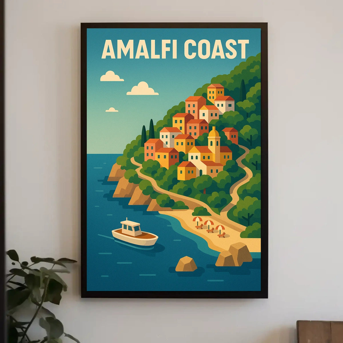 Amalfi Coast Poster Wall Art For Coastal Decor And Travel