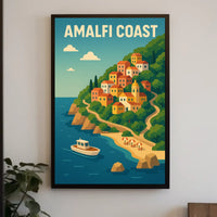 Amalfi Coast Poster Wall Art For Coastal Decor And Travel