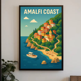 Amalfi Coast Poster Wall Art For Coastal Decor And Travel