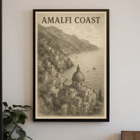 Amalfi Coast Poster Wall Art 18x24 Coastal Landscape
