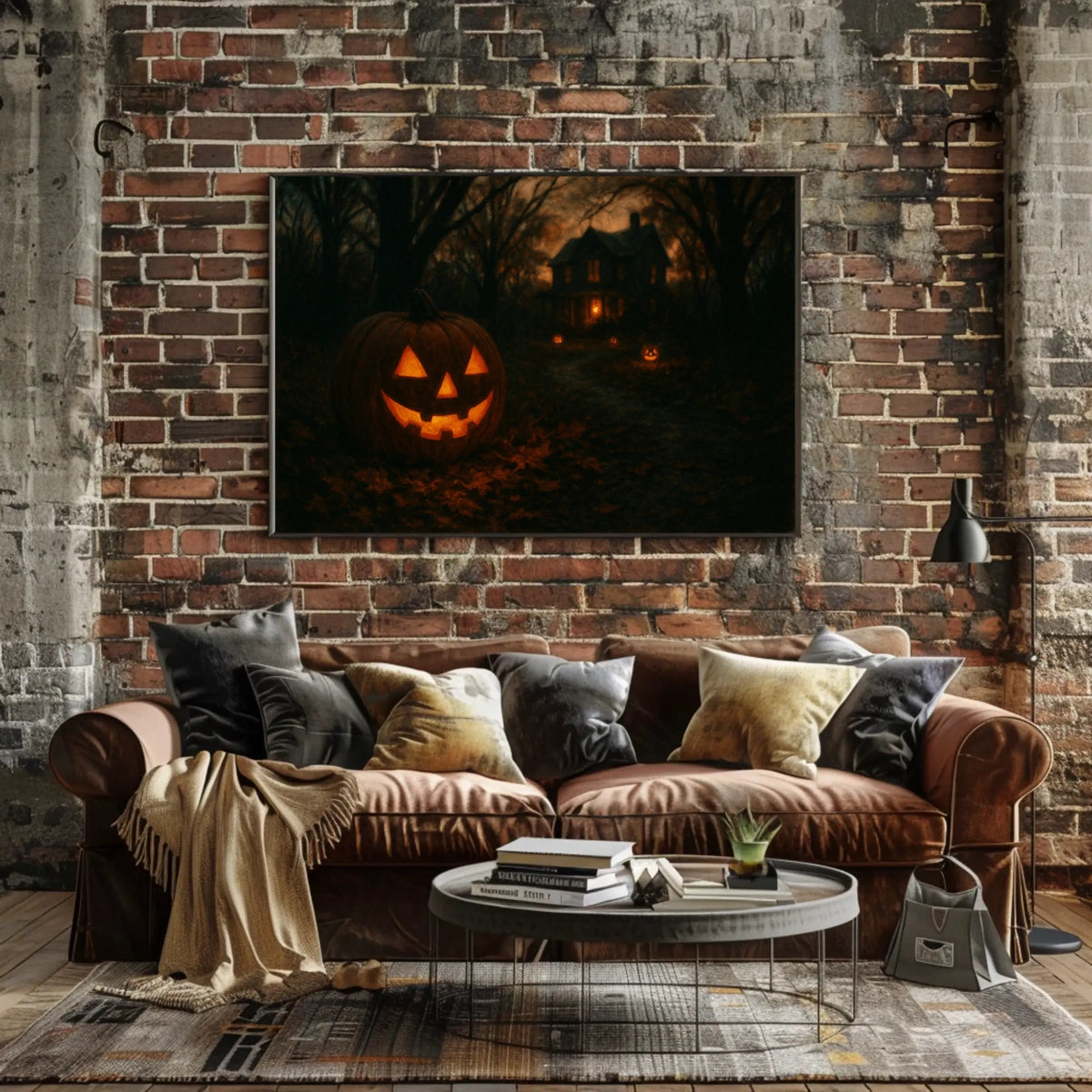Halloween Night Cityscape Vibe Cinematic Realism Decor Lovers Wanderlust Timeless Poster