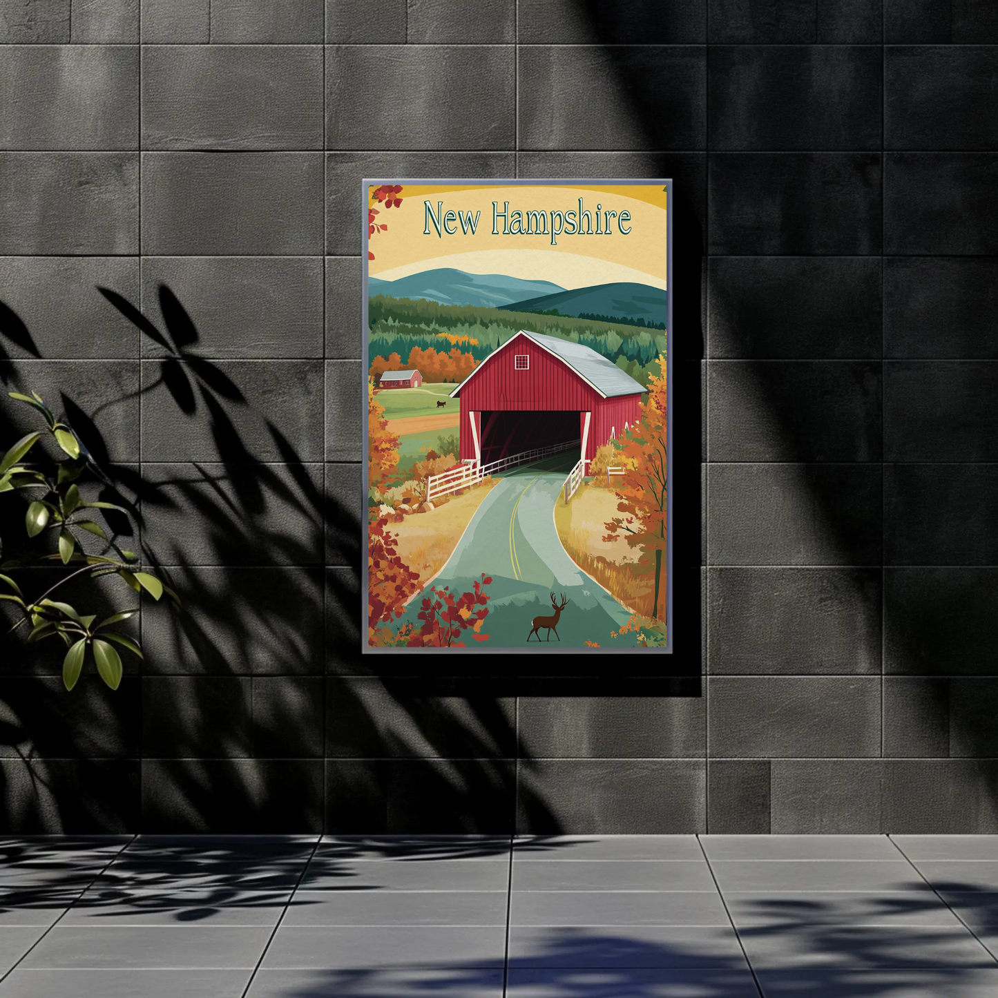 New Hampshire Countryside Vintage Poster