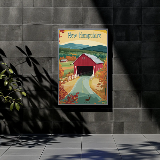 New Hampshire Countryside Vintage Poster