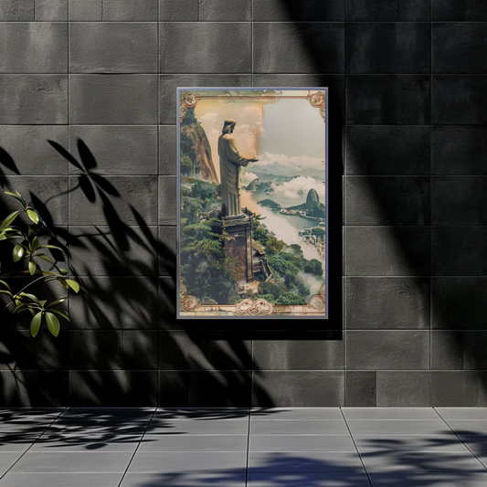 Vintage Travel Poster - Christ the Redeemer, Brazil