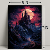 Enchanted Castle Under A Blood Moon Poster